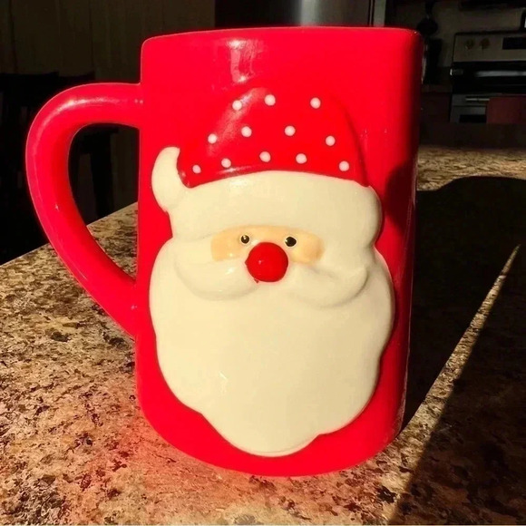 2 MUGS Santa Clause Christmas Marshmallow Hot Coco Mugs 2 Set of Two Mugs Cups - Picture 10 of 11